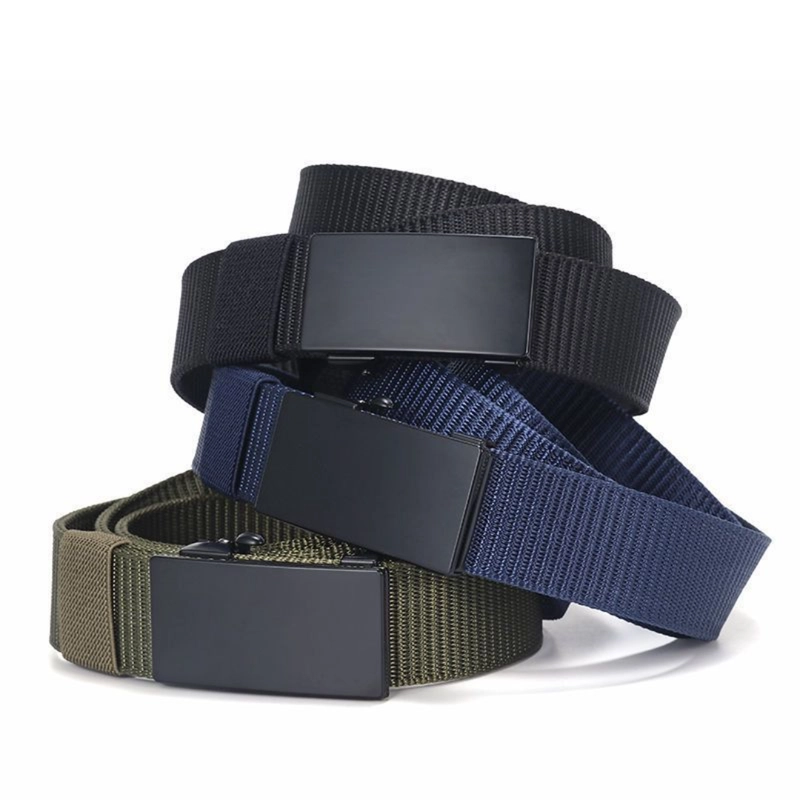 Product image KAHASIL - Ikat Pinggang Sabuk Gesper Pria Nylon Kanvas Kepala Besi Panjang 120cm KHBELT045 all variant ABU